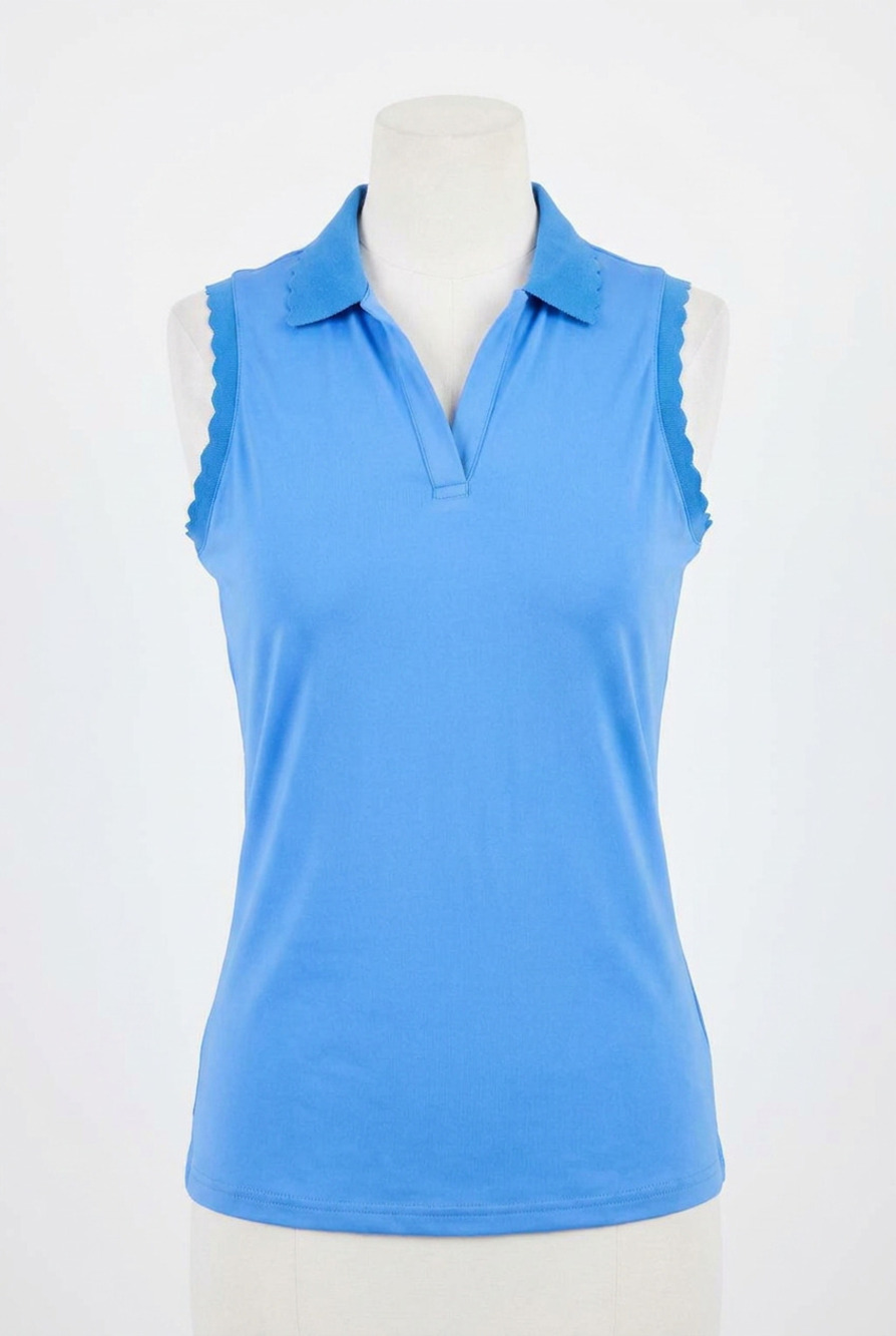 NEW ABACUS SPORTSWEAR US victoria drycool sleeveless golf polo in heaven